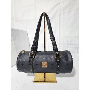 Authentic MCM Vintage Visetos Essential Barrel Bag Black